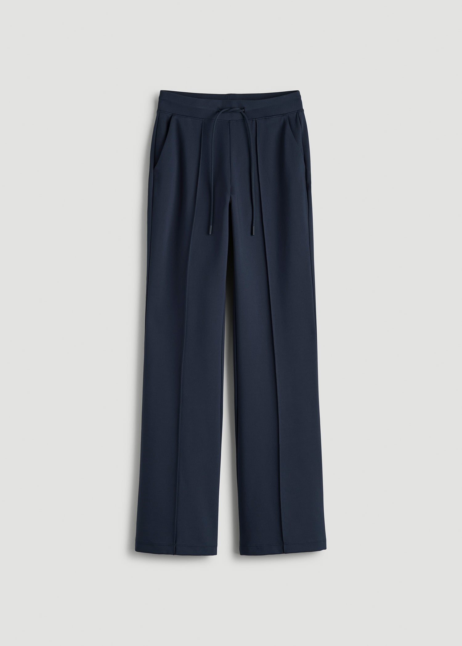 Soft Flex Ponte Flare Pants with Drawcord for Tall Women in Navy