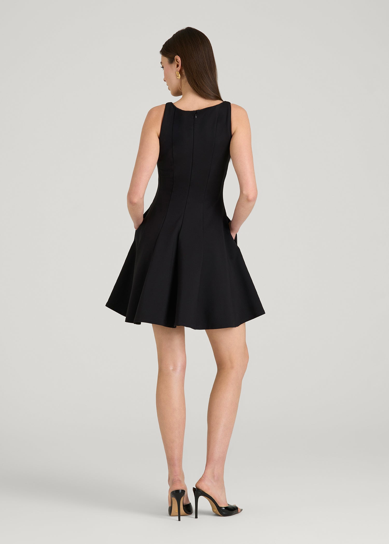 Flex Ponte Mini Babydoll Dress for Tall Women in Black 16 / Tall / Black