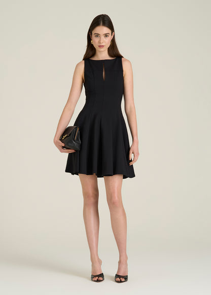 Soft Flex Ponte Mini Babydoll Dress for Tall Women in Black