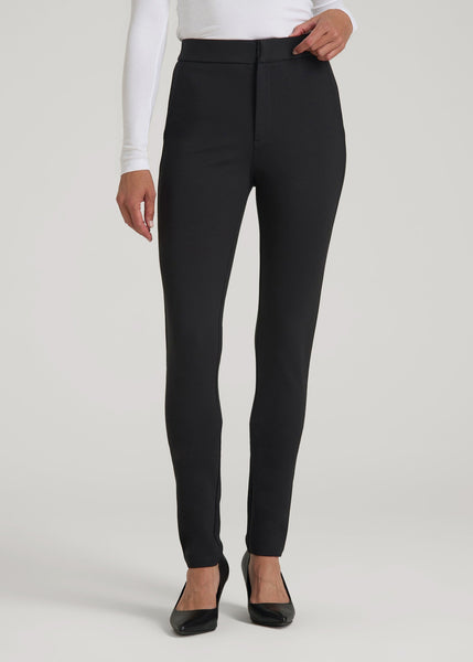 Soft Flex Ponte Skinny High Rise Pant for Tall Women in Black XL / Extra Tall / Black