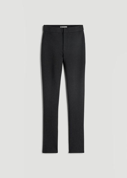 Soft Flex Ponte Skinny High Rise Pant for Tall Women in Dark Charcoal Heather