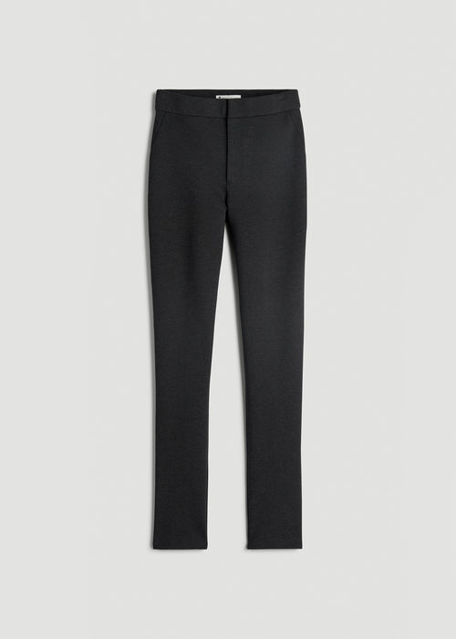 Soft Flex Ponte Skinny High Rise Pant for Tall Women in Dark Charcoal Heather