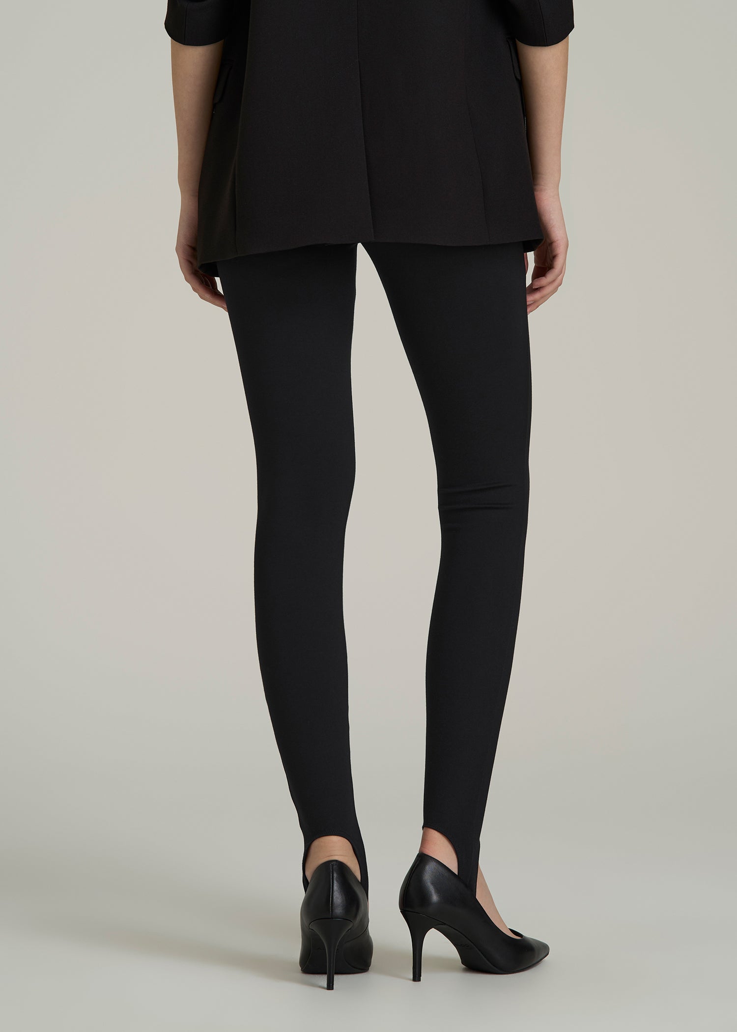 Soft Flex Ponte Stirrup Pants  for Tall Women in Black