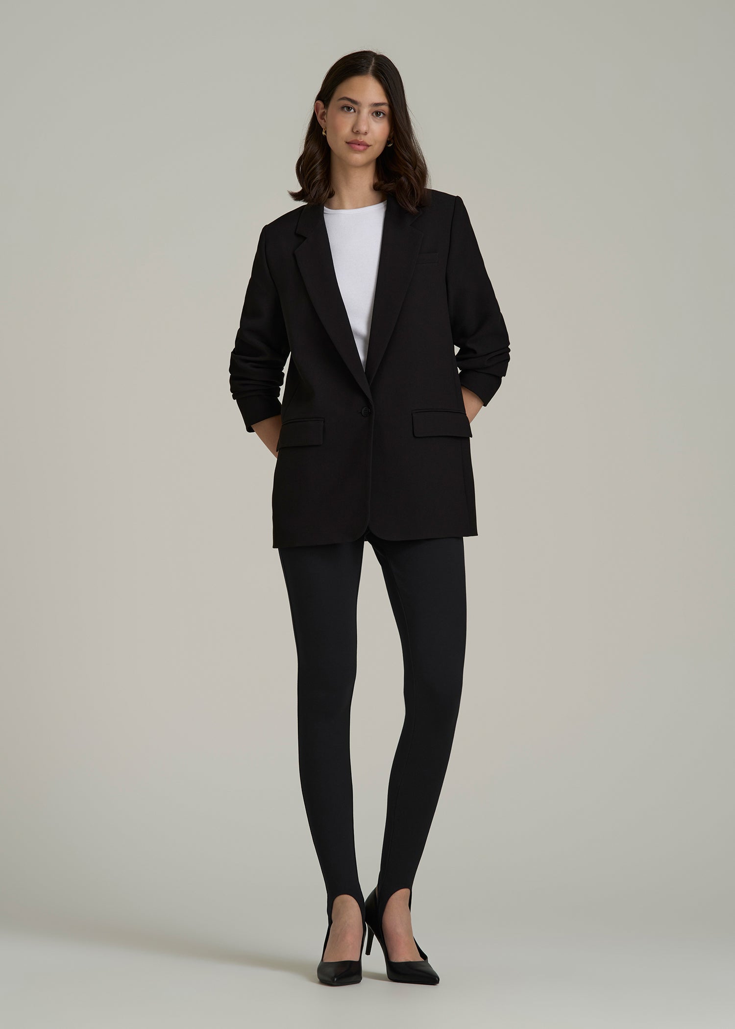 Soft Flex Ponte Stirrup Pants  for Tall Women in Black
