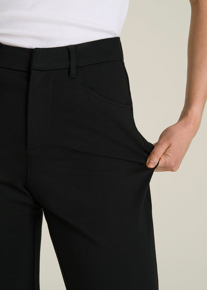 Soft Flex Ponte Straight Leg Pants for Tall Women in Black
