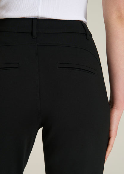 Soft Flex Ponte Straight Leg Pants for Tall Women in Black
