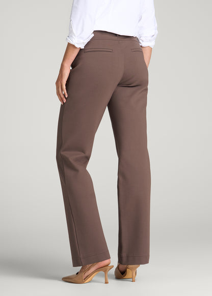 Flex Ponte Straight Leg Pant for Tall Women in Coffee Quartz