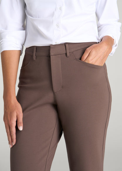Flex Ponte Straight Leg Pant for Tall Women in Coffee Quartz
