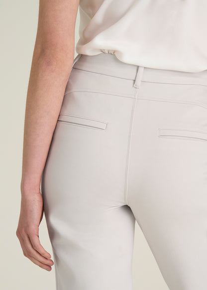 Soft Flex Ponte Straight Leg Pants for Tall Women in White Sand