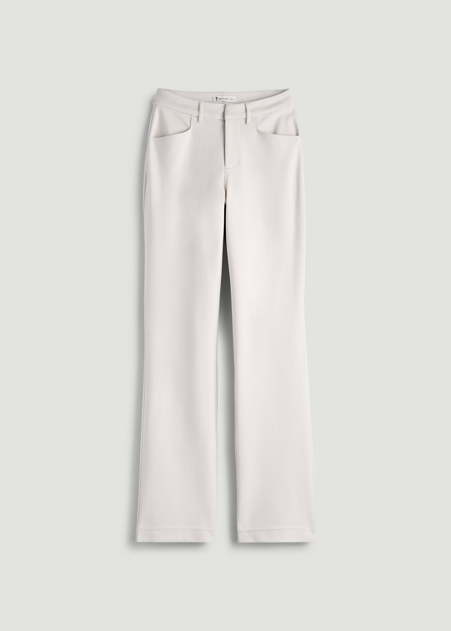 Soft Flex Ponte Straight Leg Pants for Tall Women in White Sand