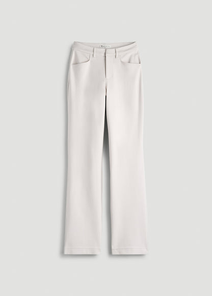 Soft Flex Ponte Straight Leg Pants for Tall Women in White Sand