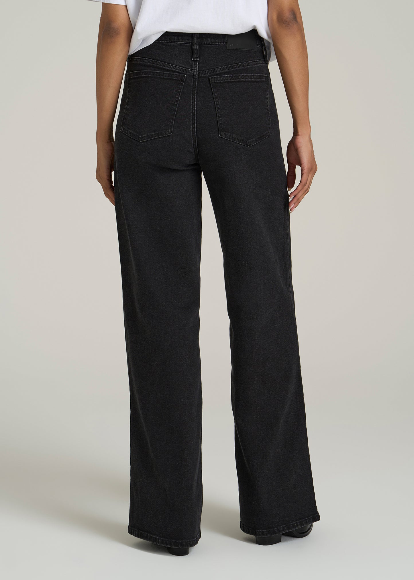 Stevie Wide Leg Jeans for Tall Women in Onyx Black Wash