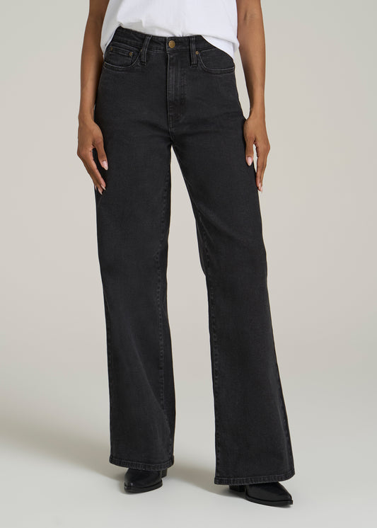 Stevie Wide Leg Jean for Tall Women in Onyx Black Wash