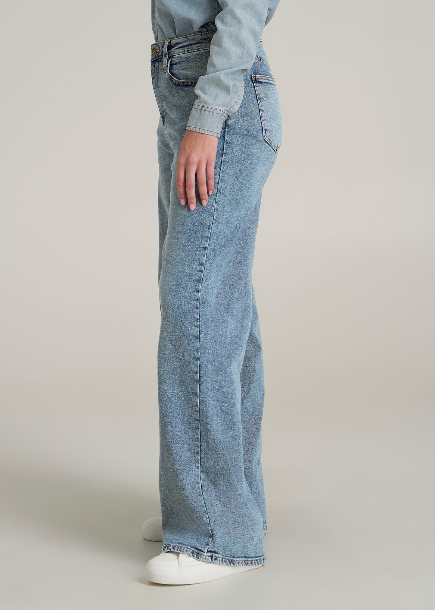 Stevie Wide Leg Jeans for Tall Women in Perfect Blue