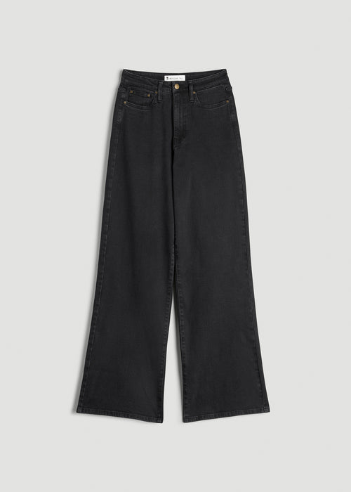 Stevie Wide Leg Jeans for Tall Women in Onyx Black Wash