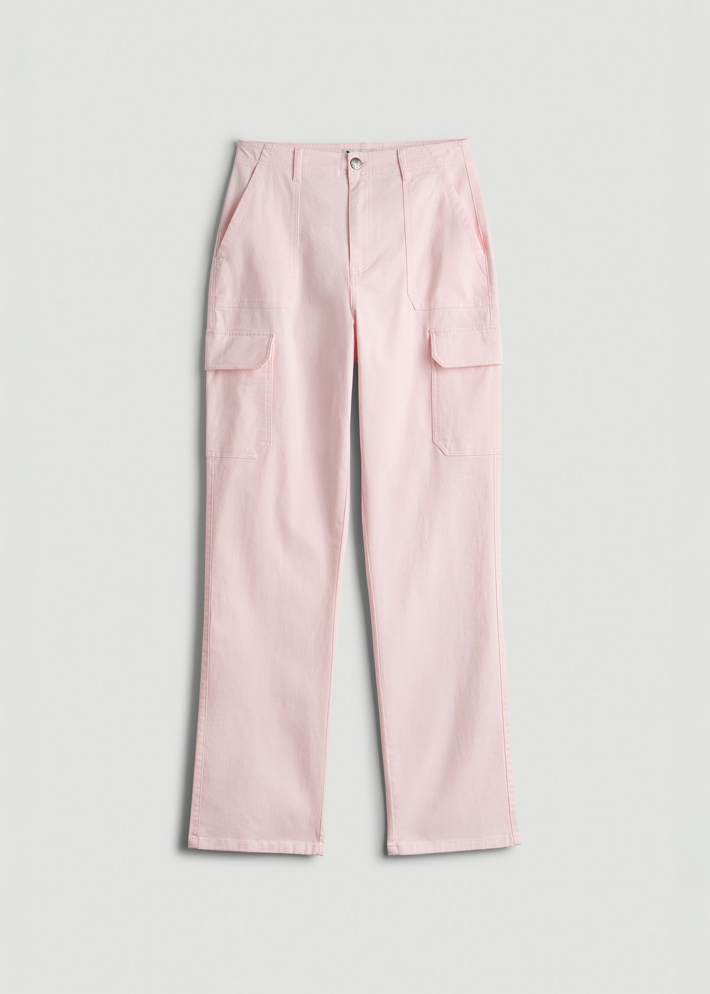 Straight Leg Cargo Chino Pants for Tall Women in Barely Pink