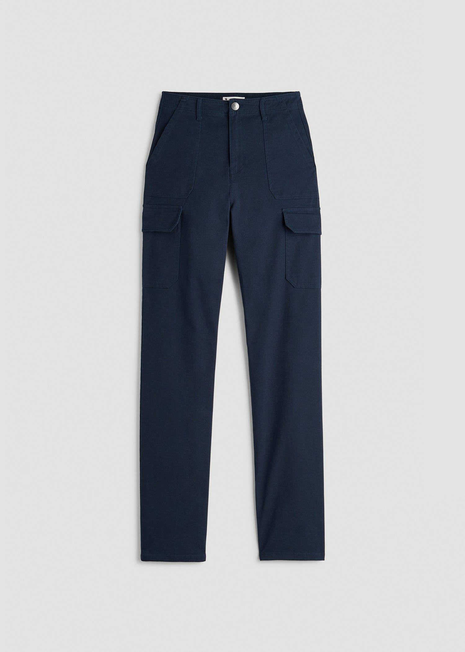 Straight Leg Cargo Chino Pants for Tall Women in Navy