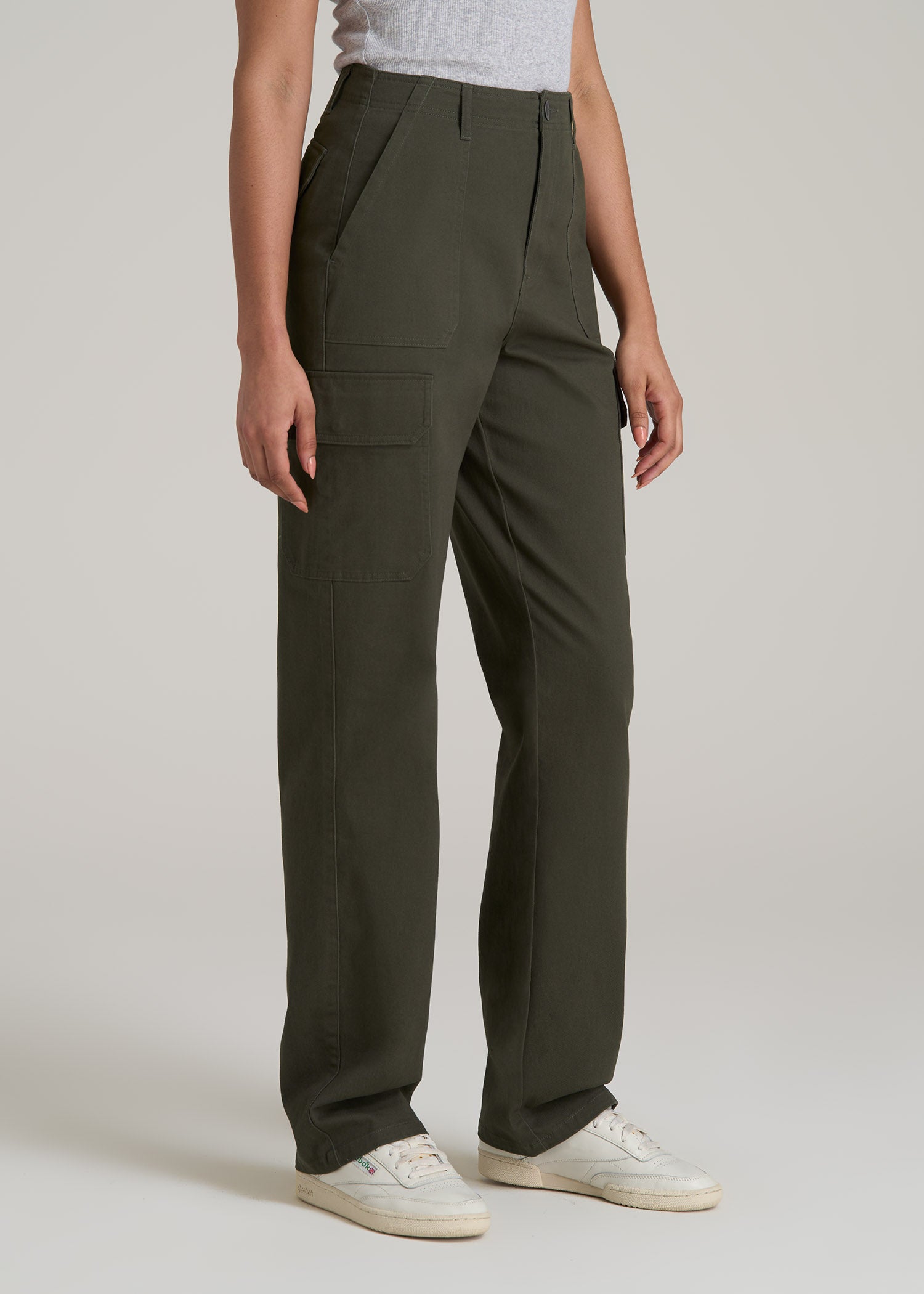 Straight Leg Cargo Chino Pants for Tall Women | American Tall