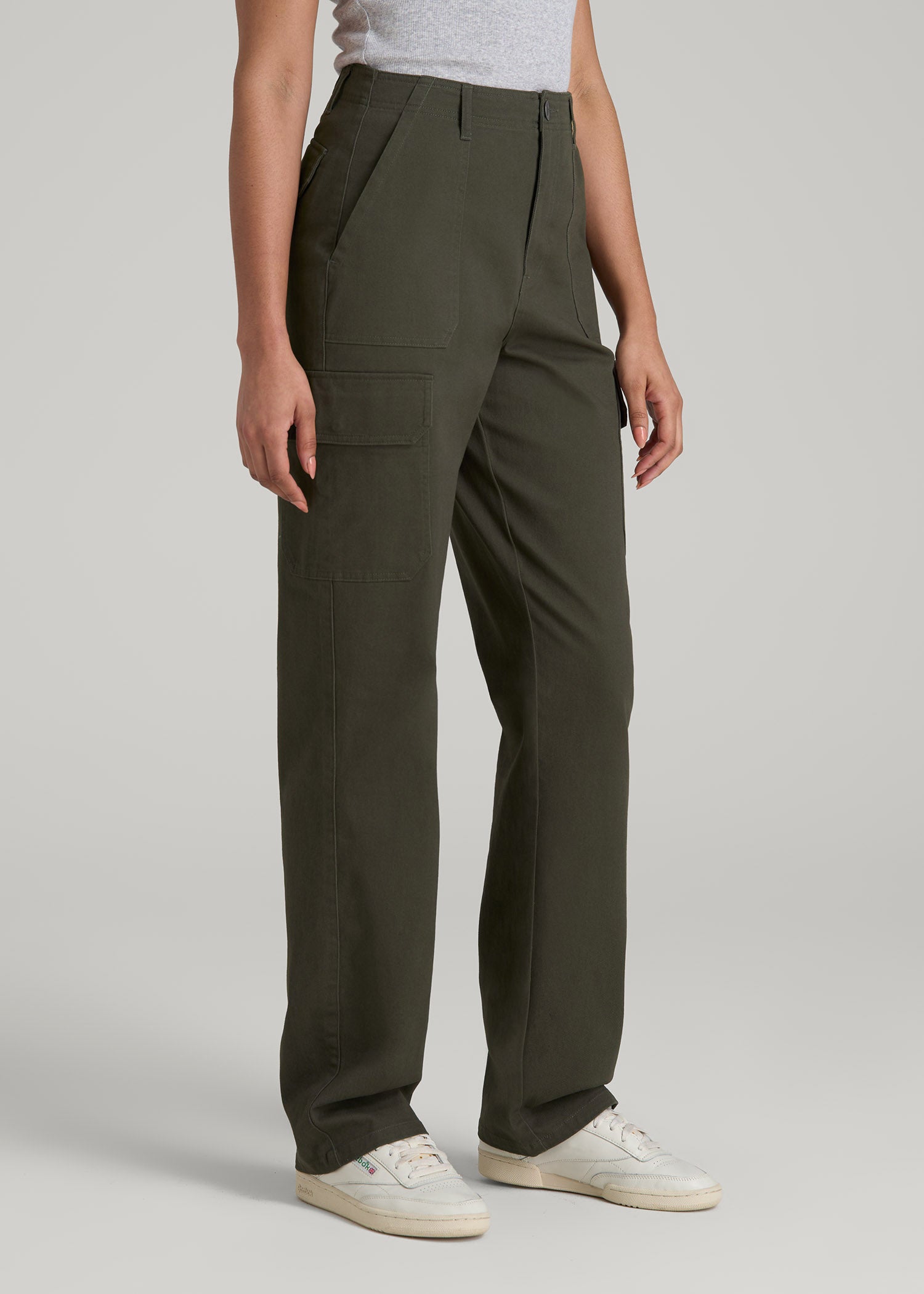 Straight Leg Cargo Chino Pants for Tall Women | American Tall
