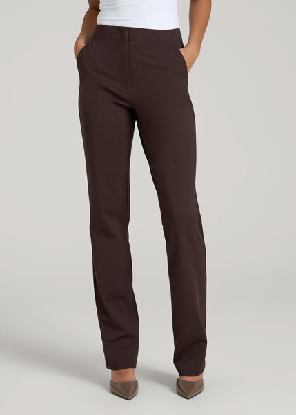 Freedom Flex Slim Straight Leg Dress Pants for Tall Women in Espresso 14 / Extra Tall / Espresso Freedom Flex Slim Straight Leg Dress Pants for Tall Women in Espresso 14 / Extra Tall / Espresso