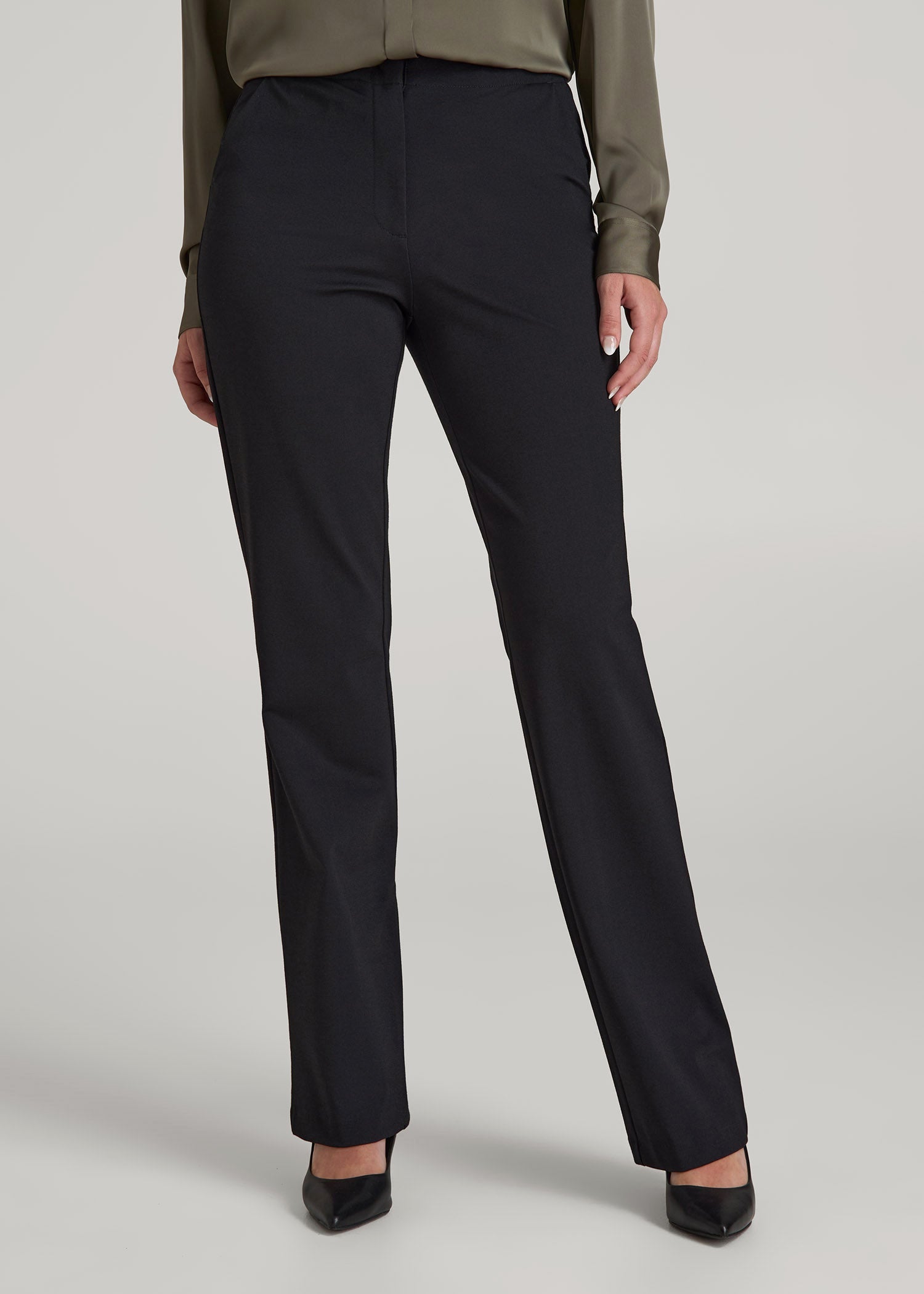 Freedom Flex Straight Leg Dress Pants for Tall Women in Black