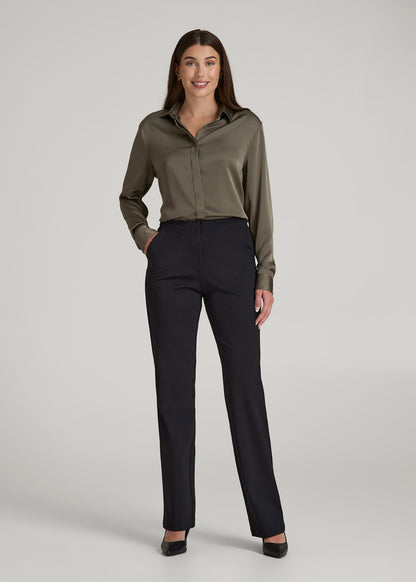 Freedom Flex Straight Leg Dress Pants for Tall Women in Black