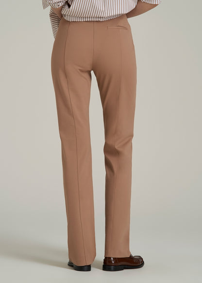 Straight Leg Dress Pants for Tall Women in Woodsmoke