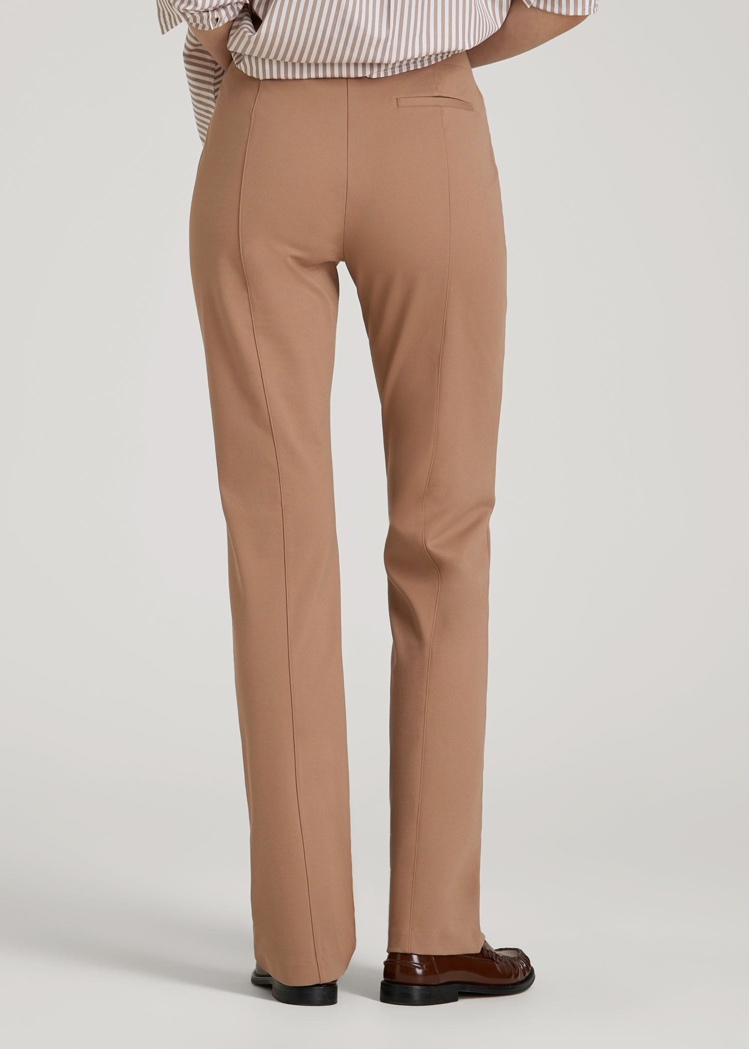 ladies tan dress pants Freedom Flex Straight Leg Dress Pants for Tall Women in Woodsmoke 18 / Tall / Woodsmoke