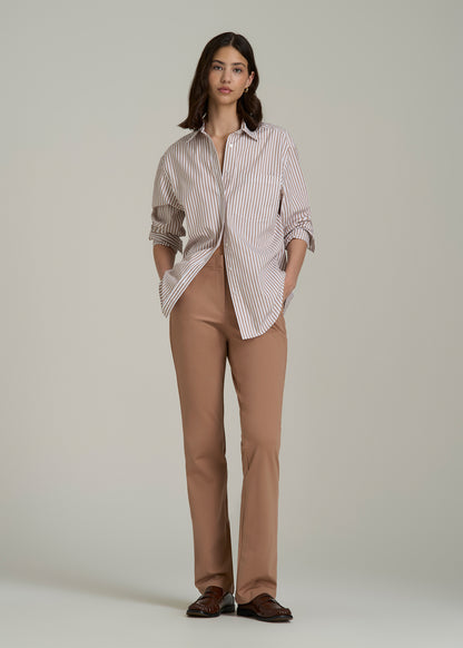 Straight Leg Dress Pants for Tall Women in Woodsmoke