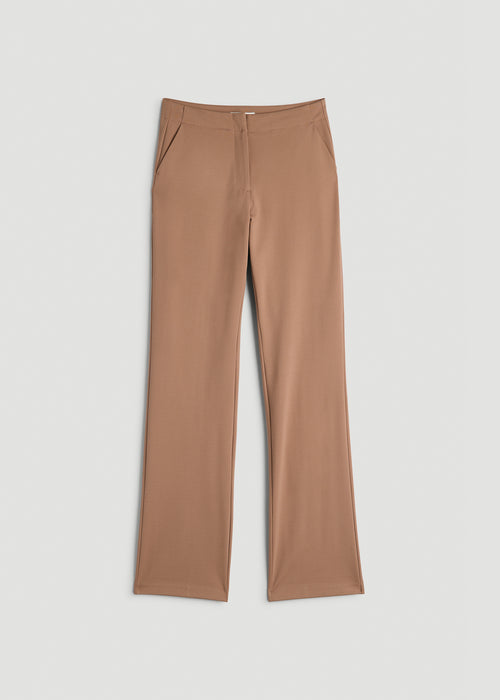 Straight Leg Dress Pants for Tall Women in Woodsmoke