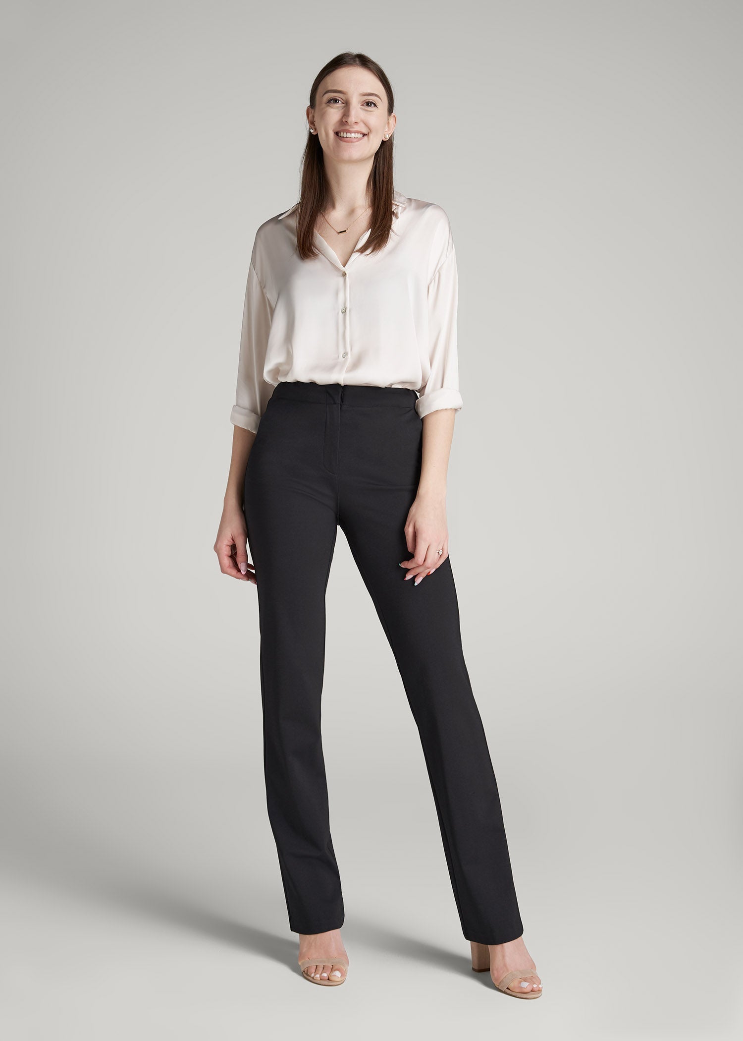 Freedom Flex Slim Straight Leg Dress Pants for Tall Women in Black 10 / Tall / Black Freedom Flex Slim Straight Leg Dress Pants for Tall Women in Black 10 / Tall / Black