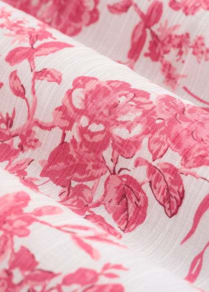 Strappy Tiered Maxi Dress for Tall Women in Pink Garden Floral