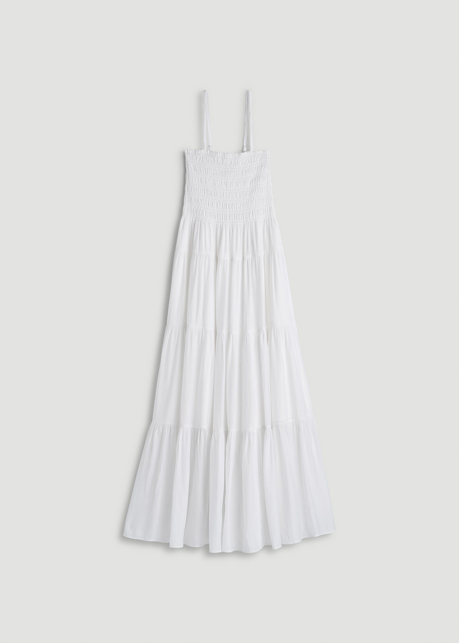 Strappy Tiered Maxi Dress for Tall Women in White
