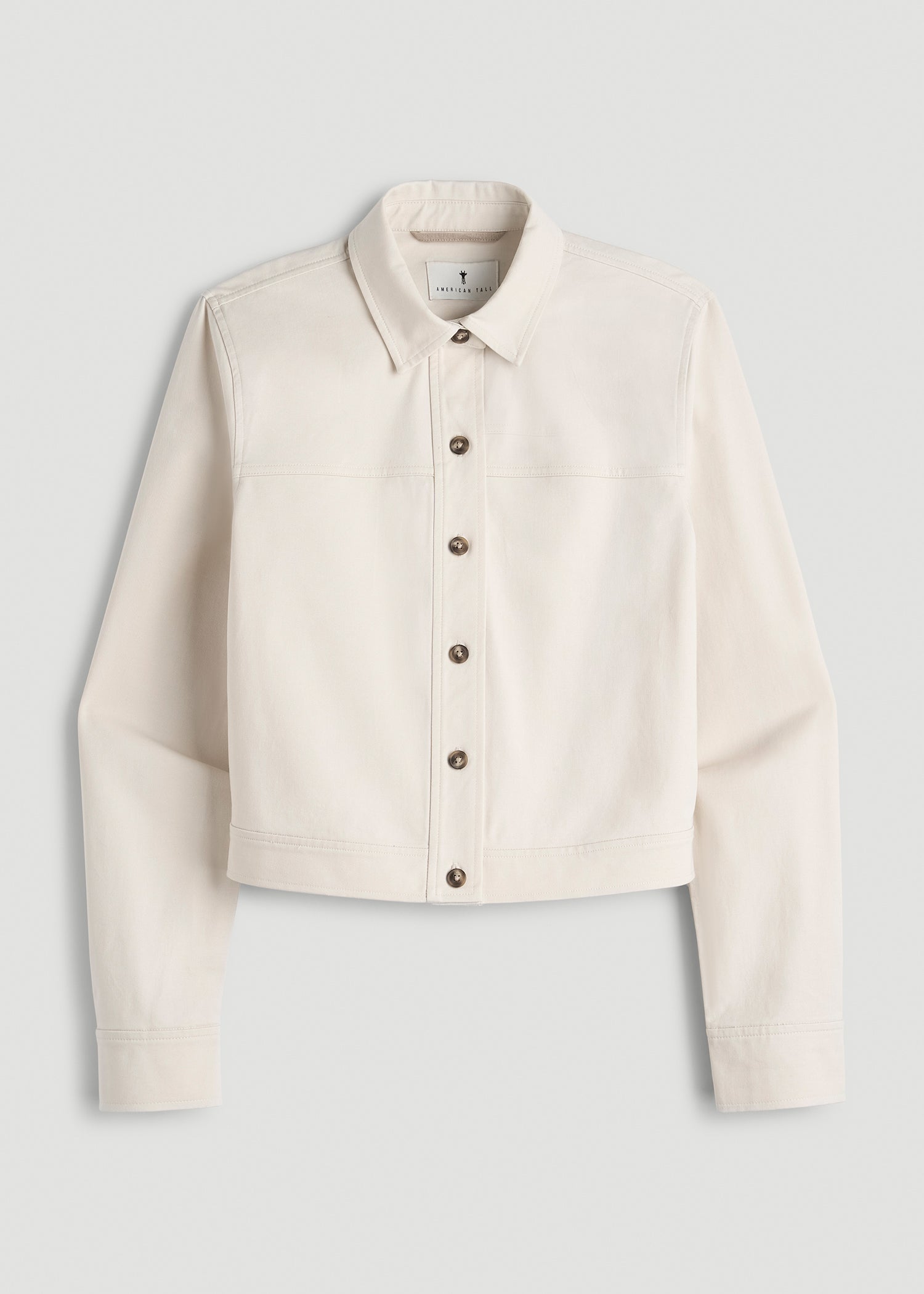 Cropped Cargo Jacket for Tall Women | Stretch Military Jacket