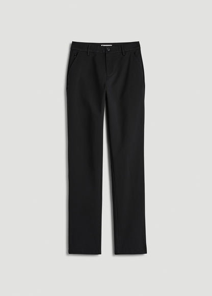 Stretch Commuter Tapered Fit Chino Pants for Tall Women in Black