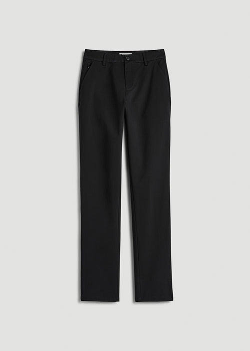 Stretch Commuter Tapered Fit Chino Pants for Tall Women in Black
