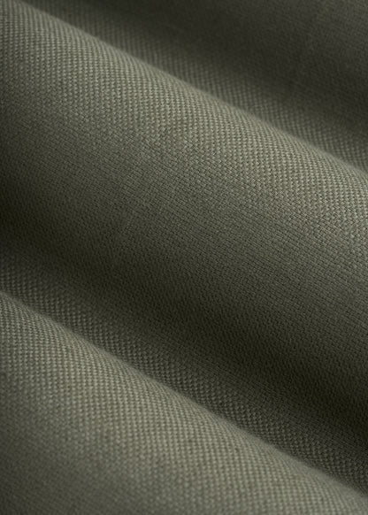 Stretch Cotton Linen Blend Pleated Shorts for Tall Women in Olive