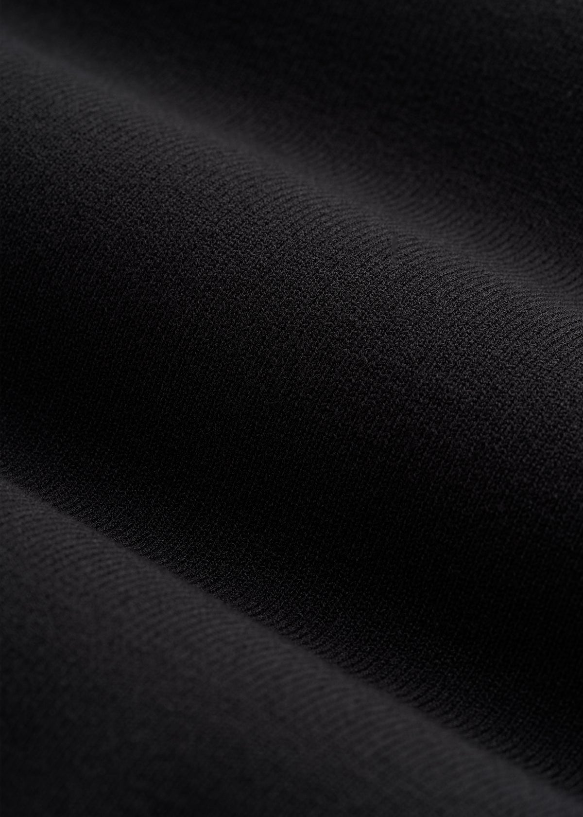 Structured Knit Cropped Long Sleeve Top for Tall Women in Deep Black