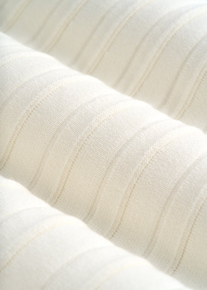 Structured Knit Pleated Midi Skirt for Tall Women in White Alyssum