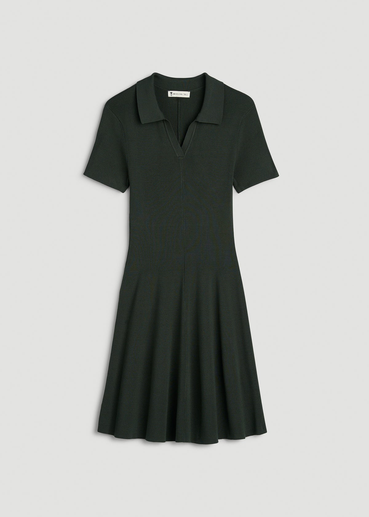 Structured Knit Short Sleeve Polo Dress for Tall Women in Boreal Forest