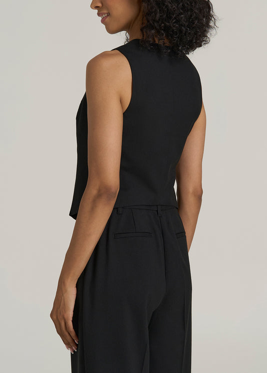 Tailored Tall Women's Vest in Black