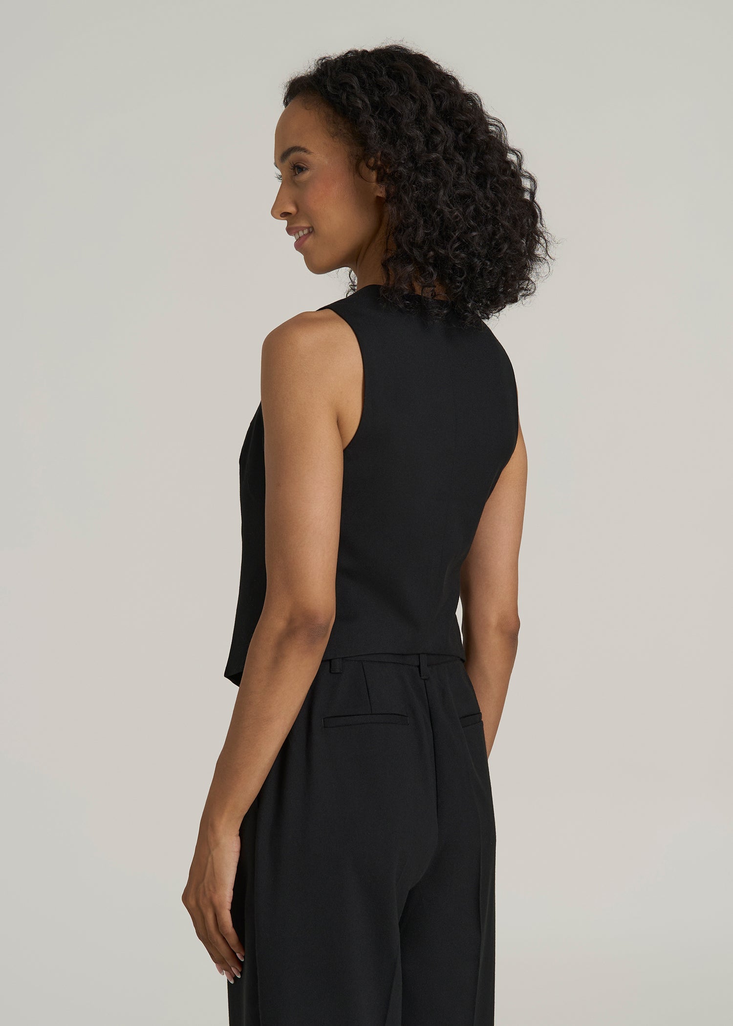 Tailored Vest for Tall Women in Black