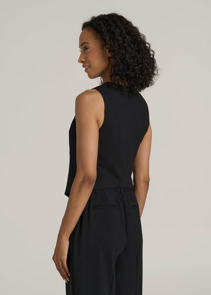 Tailored Vest for Tall Women in Black