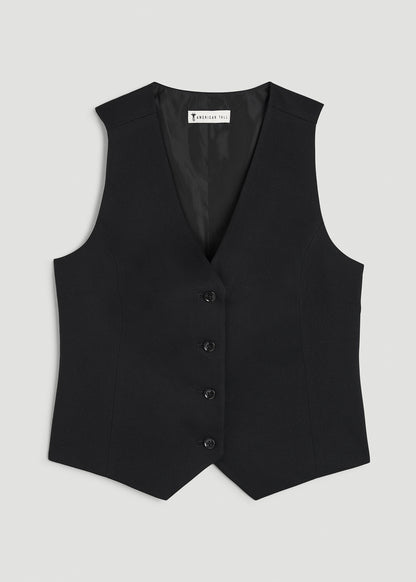Tailored Vest for Tall Women in Black