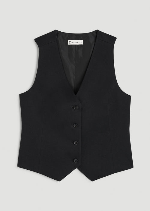 Tailored Vest for Tall Women in Black