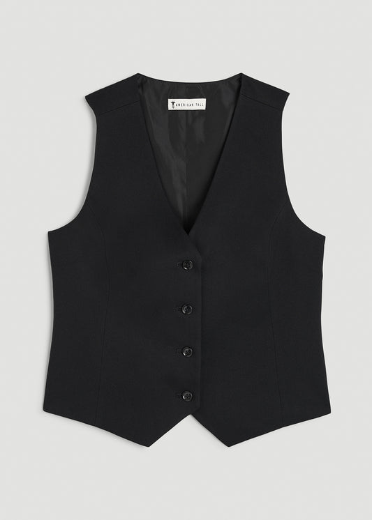 Tailored Tall Women's Vest in Black