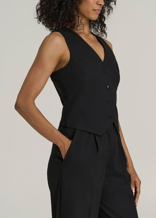 Tailored Tall Women's Vest in Black