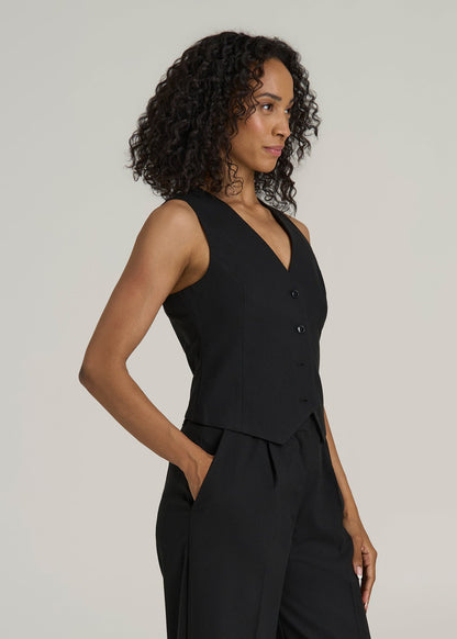 Tailored Vest for Tall Women in Black
