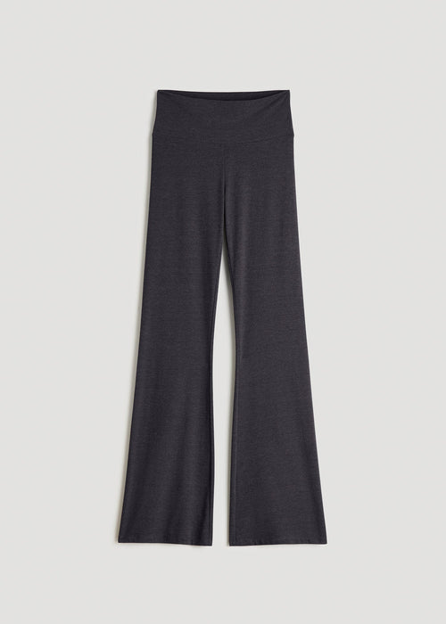 Cotton Flare Leggings for Tall Women in Shadow Grey Mix