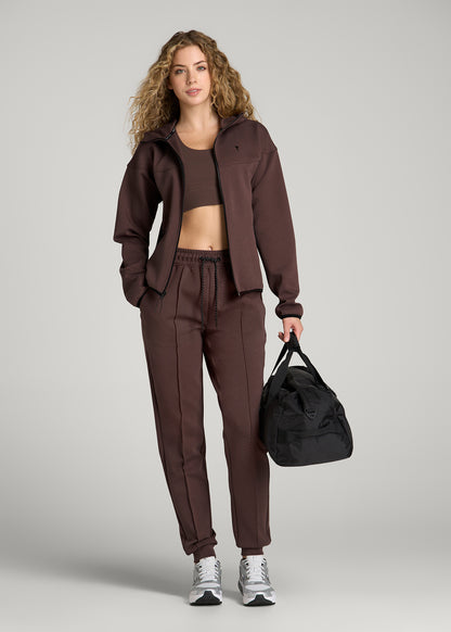 Tech Motion Pin Tuck Jogger for Tall Women in Dark Brown